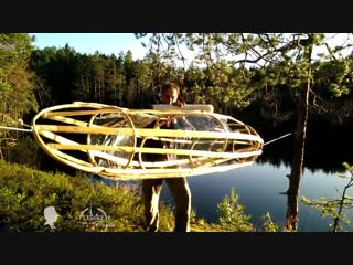 porn самодельная прозрачная байдарка из веток и пленки homemade stretch wrap kayak porn