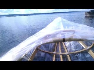 porn самодельная прозрачная байдарка из веток и пленки homemade stretch wrap kayak porn