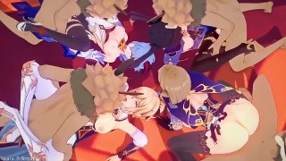 porn mona x ganyu x jean x lisa мона x гань юй x джин x лиза genshin impactmmd r18 porn