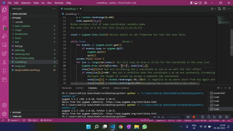 porn pygame tutorial for beginners how to create snow fall animation in python using pygame porn