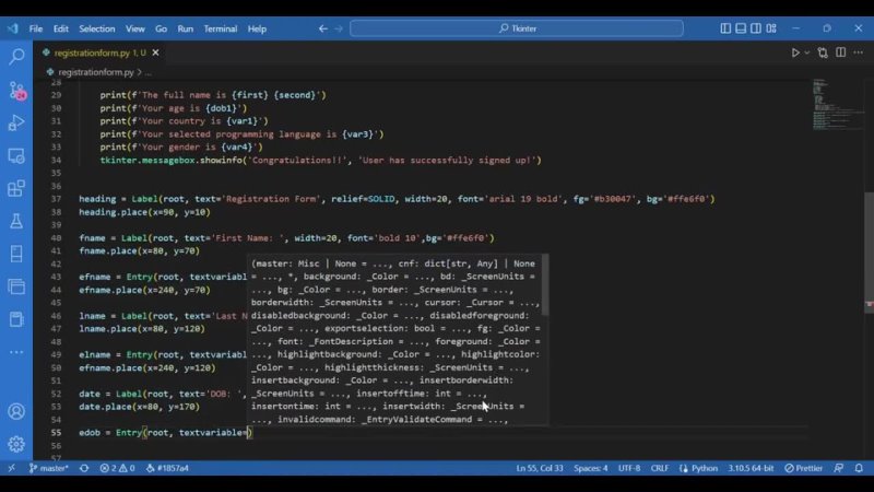 porn registration form gui with tkinter and sqlite3 tkinter gui with sqlite backend porn