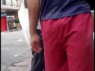 porn man gets caught with hard dick at bus stop porn