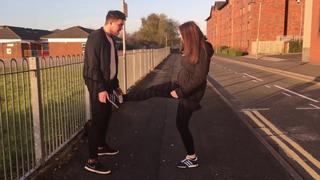 porn german girl kicks balls ballbusting удар по яйцам porn