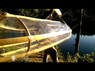 porn самодельная прозрачная байдарка из веток и пленки homemade stretch wrap kayak porn