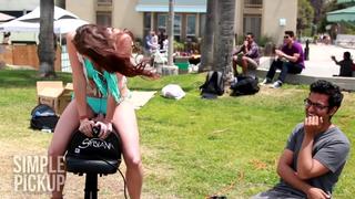 porn riding a sex toy in public for charity sybian porn